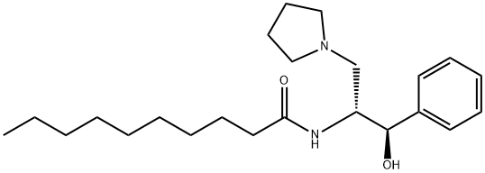 Decanamide, N-[(1R,2R)-2-hydroxy-2-phenyl-1-(1-pyrrolidinylmethyl)ethyl]- Structure