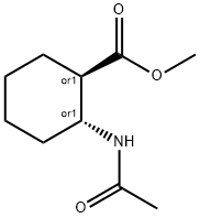 Cyclohexanecarboxylic acid, 2-(acetylamino)-, methyl ester, trans- (9CI) Struktur
