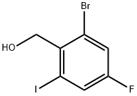 (2-Bromo-4-fluoro-6-iodophenyl)methanol 结构式