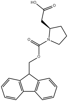 (R)-N-FMOC-吡咯烷-2-乙酸 结构式