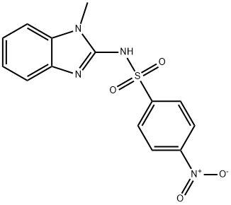 N-(1-methylbenzoimidazol-2-yl)-4-nitro-benzenesulfonamide Struktur