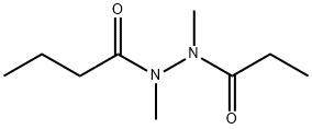 Butanoic  acid,  1,2-dimethyl-2-(1-oxopropyl)hydrazide 化学構造式