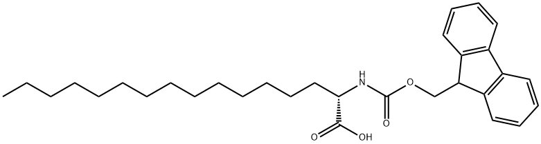 Hexadecanoic acid, 2-[[(9H-fluoren-9-ylMethoxy)carbonyl]aMino]-, (S)- 结构式