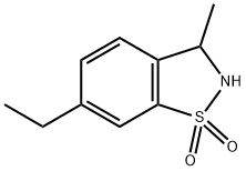 1,2-Benzisothiazole, 6-ethyl-2,3-dihydro-3-methyl-, 1,1-dioxide (9CI) Struktur