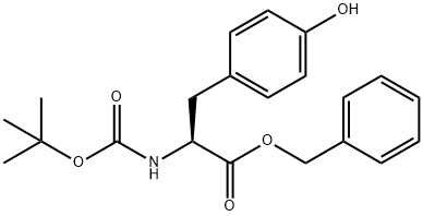 N-(tert-ブトキシカルボニル)-L-チロシンベンジル 化学構造式