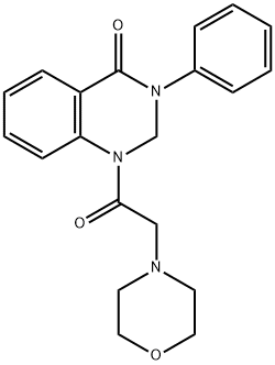 2,3-ジヒドロ-1-(モルホリノアセチル)-3-フェニルキナゾリン-4(1H)-オン 化学構造式