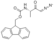 N-alpha-(9-Fluorenylxycarbonyl)-L-alaninyl-diazomethane, (3S)-3-Fmoc-amino-1-diazo-2-butanone Structure