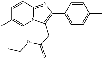 乙基[6-甲基-2-(4-甲基苯基)咪唑并[1,2-A]吡啶-3-基]乙酸酯, 193979-47-4, 结构式