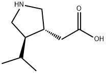 3-Pyrrolidineaceticacid,4-(1-methylethyl)-,(3R-trans)-(9CI) Structure
