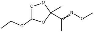 Ethanone, 1-(5-ethoxy-3-methyl-1,2,4-trioxolan-3-yl)-, O-methyloxime (9CI) Structure