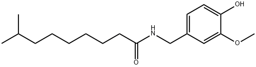 N-[(4-ヒドロキシ-3-メトキシフェニル)メチル]-8-メチルノナンアミド 化学構造式