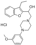 alpha-(3-Ethyl-2-benzofuranyl)-4-(3-methoxyphenyl)-1-piperazineethanol  monohydrochloride Structure