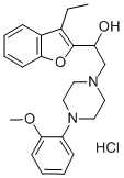 alpha-(3-Ethyl-2-benzofuranyl)-4-(2-methoxyphenyl)-1-piperazineethanol  monohydrochloride,194099-59-7,结构式