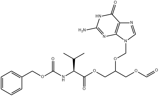 N-[(Phenylmethoxy)carbonyl]-L-valine 2-[(2-amino-1,6-dihydro-6-oxo-9H-purin-9-yl)methoxy]-3-(formyloxy)propyl ester Structure