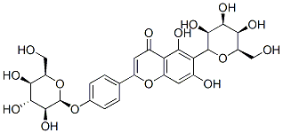 5,7-dihydroxy-6-[(2S,3S,4R,5R,6R)-3,4,5-trihydroxy-6-(hydroxymethyl)ox an-2-yl]-2-[4-[(2S,3S,4R,5R,6R)-3,4,5-trihydroxy-6-(hydroxymethyl)oxan -2-yl]oxyphenyl]chromen-4-one Structure