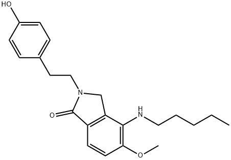 1H-Isoindol-1-one,2,3-dihydro-2-[2-(4-hydroxyphenyl)ethyl]-5-Methoxy-4-(pentylaMino)- 化学構造式
