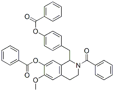 7-Isoquinolinol,  2-benzoyl-1,2,3,4-tetrahydro-1-(p-hydroxybenzyl)-6-methoxy-,  dibenzoate  (ester),  ()-  (8CI) Structure
