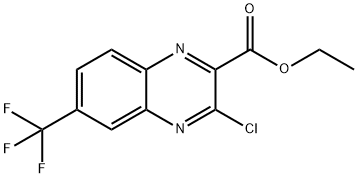 ETHYL 3-CHLORO-6-(TRIFLUOROMETHYL)QUINOXALINE-2-CARBOXYLATE 化学構造式