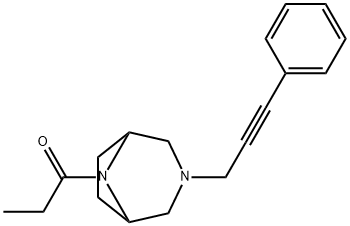 1-[3-(3-phenylprop-2-ynyl)-3,8-diazabicyclo[3.2.1]oct-8-yl]propan-1-one Struktur