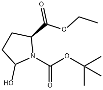 5-ヒドロキシピロリジン-1,2-二カルボン酸(2S)-1-TERT-ブチル2-エチル 化学構造式