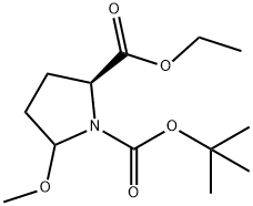 1,2-Pyrrolidinedicarboxylic acid, 5-Methoxy-, 1-(1,1-diMethylethyl) 2-ethyl ester, (2S)- Structure