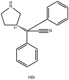 DIFENYL[(S)-PYRROLIDINE-3-YL]ACETONITRILHYDROBROMIDE Struktur
