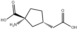 Cyclopentaneacetic acid, 3-amino-3-carboxy-, (1S-cis)- (9CI) 化学構造式