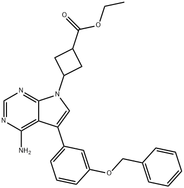 Cyclobutanecarboxylic acid, 3-[4-aMino-5-[3-(phenylMethoxy)phenyl]-7H-pyrrolo[2,3-d]pyriMidin-7-yl]-, ethyl ester|