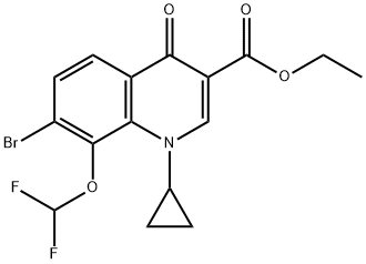 7-BROMO-1-CYCLOPROPYL-8-(DIFLUOROMETHOXY)-1,4-DIHYDRO-4-OXO-3-QUINOLINECARBOXYLIC ACID ETHYL ESTER 化学構造式