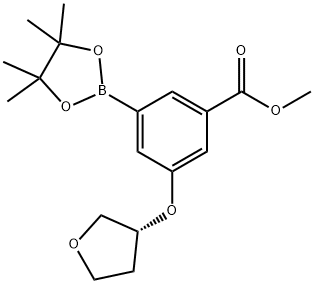 (R)-3-((四氢呋喃-3-基)氧基)-5-(4,4,5,5-四甲基-1,3,2-二氧硼烷-2-基)苯甲酸甲酯, 1948233-47-3, 结构式