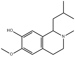 1,2,3,4-Tetrahydro-6-methoxy-2-methyl-1-(2-methylpropyl)isoquinolin-7-ol,19485-63-3,结构式