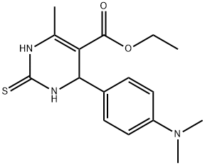 4-(4-二甲基氨基苯基)-6-甲基-2-硫代-3,4-二氢-1H-嘧啶-5-甲酸乙酯, 19492-61-6, 结构式