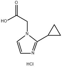 2-(2-CYCLOPROPYL-1H-IMIDAZOL-1-YL)ACETIC ACID HYDROCHLORIDE, 1949816-62-9, 结构式