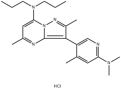 3-(6-(DIMETHYLAMINO)-4-METHYLPYRIDIN-3-YL)-2,5-DIMETHYL-N,N-DIPROPYLPYRAZOLO[1,5-A]PYRIMIDIN-7-AMINE HYDROCHLORIDE Struktur