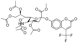 4-Trifluoromethylumbelliferyl Tetra-O-acetylated α-D-N-Acetylneuraminate Methyl Ester 化学構造式