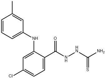 Benzoic acid, 4-chloro-2-((3-methylphenyl)amino)-, 2-(aminothioxomethy l)hydrazide Struktur
