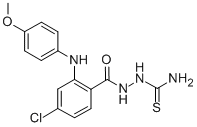Benzoic acid, 4-chloro-2-((4-methoxyphenyl)amino)-, 2-(aminothioxometh yl)hydrazide 结构式