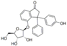 1H-Inden-1-one, 2,3-dihydro-3-(4-hydroxyphenyl)-3-4-(.beta.-D-ribofuranosyloxy)phenyl- Structure