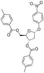 .beta.-D-erythro-Pentofuranoside, 4-nitrophenyl 2-deoxy-, 3,5-bis(4-methylbenzoate) Structure