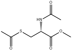 (R)-甲基2-乙酰胺基-3-(乙酰基硫基)丙酸酯, 19547-88-7, 结构式