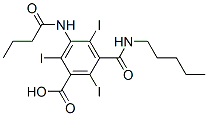 3-Butyrylamino-5-(pentylcarbamoyl)-2,4,6-triiodobenzoic acid,1955-03-9,结构式