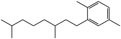 3,7-ジメチル-1-(2,5-ジメチルフェニル)オクタン 化学構造式