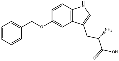 α-アミノ-5-フェニルメトキシ-1H-インドール-3-プロピオン酸 化学構造式