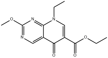 8-エチル-5,8-ジヒドロ-2-メトキシ-5-オキソピリド[2,3-d]ピリミジン-6-カルボン酸エチル 化学構造式