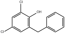 2,4-ジクロロ-6-(フェニルメチル)フェノール 化学構造式