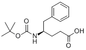 (R)-4-(tert-ブトキシカルボニルアミノ)-5-フェニルペンタン酸 化学構造式