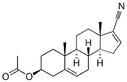 17-cyano-5,16-androstadien-3 beta-ol-3-acetate 化学構造式