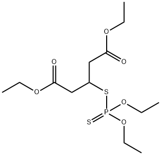 ホスホロジチオ酸O,O-ジエチルS-[1-(エトキシカルボニルメチル)-2-(エトキシカルボニル)エチル] 化学構造式