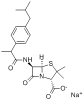 alpha-Methyl-4-(isobutyl) benzyl penicillin sodium 结构式