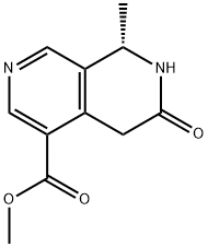 (8S)-5,6,7,8-テトラヒドロ-8-メチル-6-オキソ-2,7-ナフチリジン-4-カルボン酸メチル 化学構造式